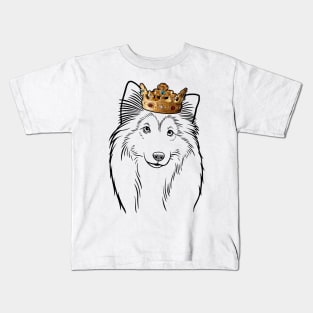 Shetland Sheepdog Dog King Queen Wearing Crown Kids T-Shirt